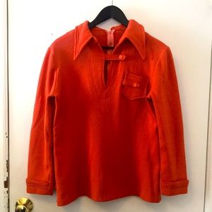 VTG Rusty Orange Collared Blouse 🧡
